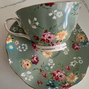 Floral Teacup and Saucer Set